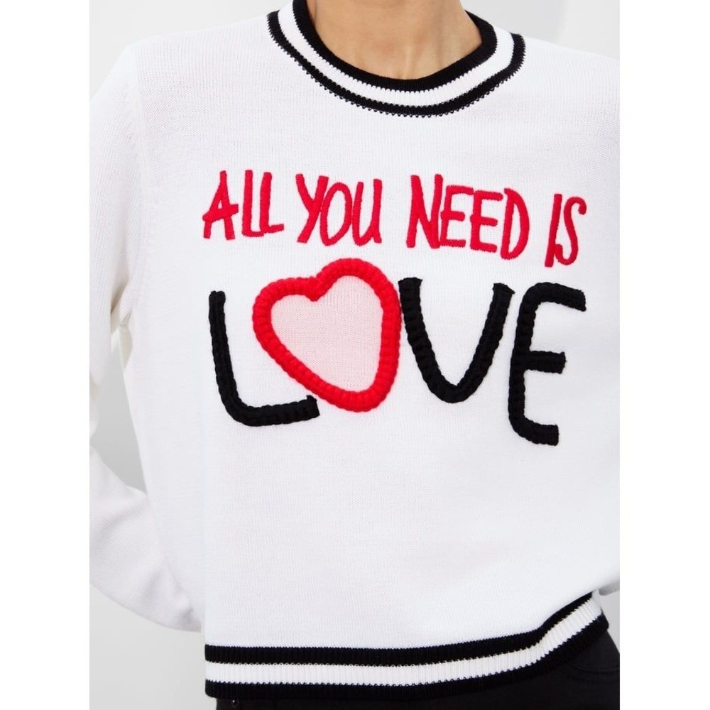 Alice + Olivia x the Beatles Rorie Jumper All You Need Is Love Wool Sweater S